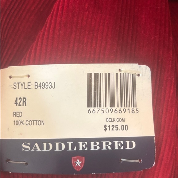Saddlebred Red Sport Coat 42R NWT Mens Blazer Statement Jacket - Picture 8 of 8